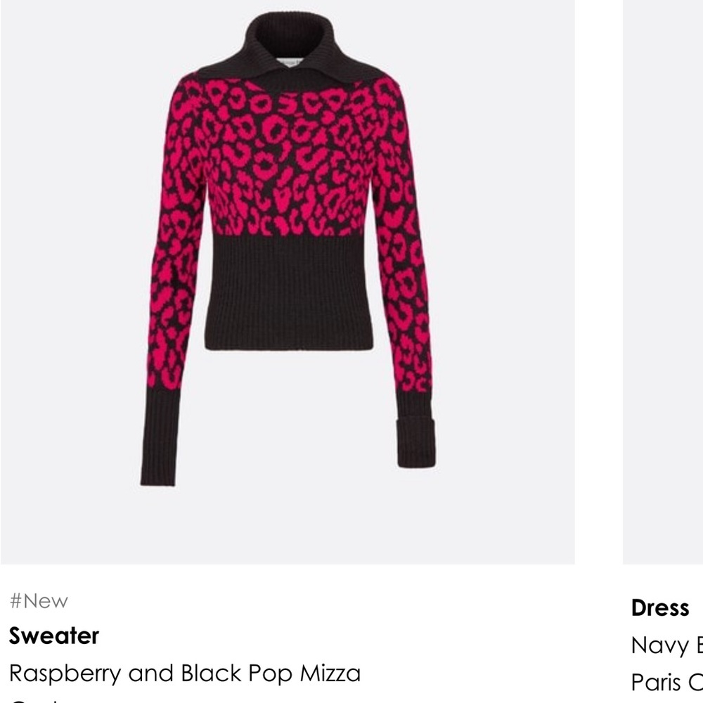 Christian Dior Raspberry and Black Pop Mizza Cashmere Sweater